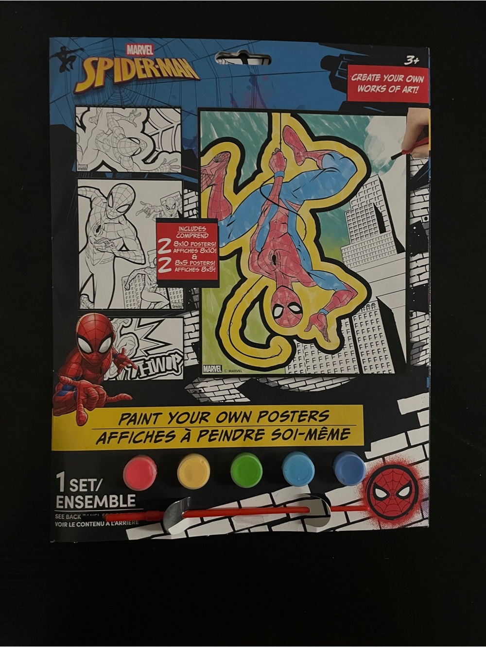 Paint Your Own Posters - Red, Blue, Yellow, Green, Light Blue, Black Paint Set